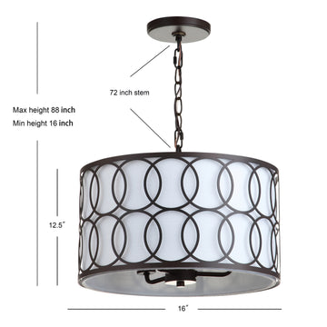Loop 16" Metal LED Pendant - JONATHAN Y